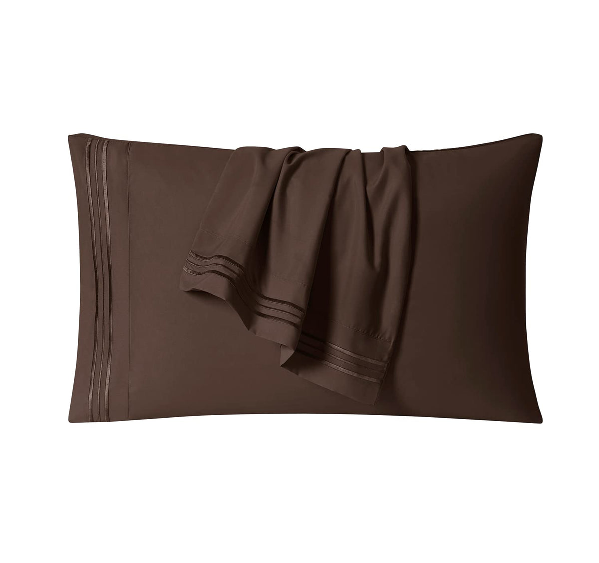 CLARA CLARK Premier 1800 Collection Hoja de Cama Set, Juego de sábanas 4 Piezas, Chocolate Brown, Tamaño King
