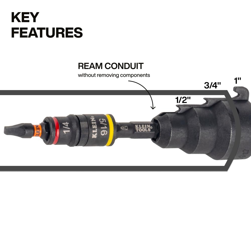 Klein Tools Escariador de Conducto 85091HD con Soporte Magnético 3 en 1