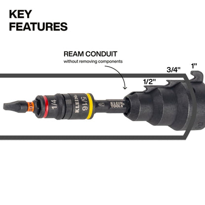 Klein Tools Escariador de Conducto 85091HD con Soporte Magnético 3 en 1