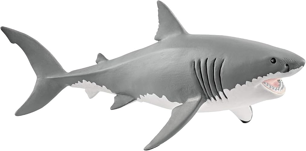 Schleich 14809 Tiburón, Original Color, | Figuras de animales fieles a los detalles, juguete zoológico, gran regalo para niños y niñas, decoración para cumpleaños