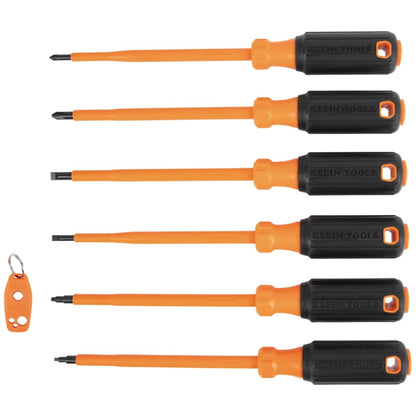 Klein Tools 85077INSR - Juego de destornilladores aislados con magnetizador, fabricado en Estados Unidos, destornilladores eléctricos de 1000 V, Phillips, ranurado, cuadrado, 7 piezas