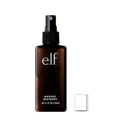 e.l.f. Cosmetics Makeup Mist & Set Fijador de Maquillaje en Spray 120 mL | Fija y Refresca el Maquillaje Todo el Día con Acabado Natural, Vegano y Libre de Crueldad Animal