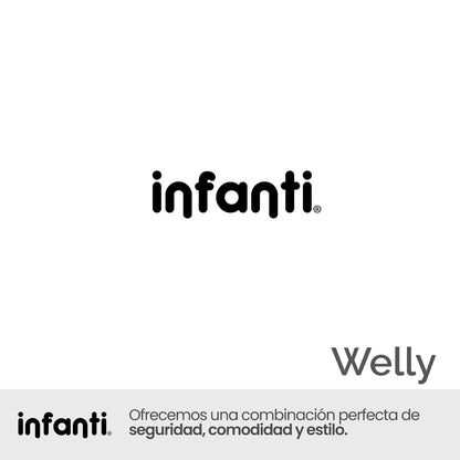 Infanti - Carriola para Bebé WELLY - Tavel System De 0 Meses a 3 Años, Hasta 15 kg - Convertible a Bambineto - Sistema de viaje -Color Gris