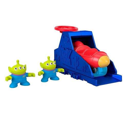 Fisher-Price Imaginext Toy Story Juguete Lanzador De Aliens, Figura Y Vehículo Temático, Set De Carreras con Lanzador, para Niños De 3 Años En Adelante