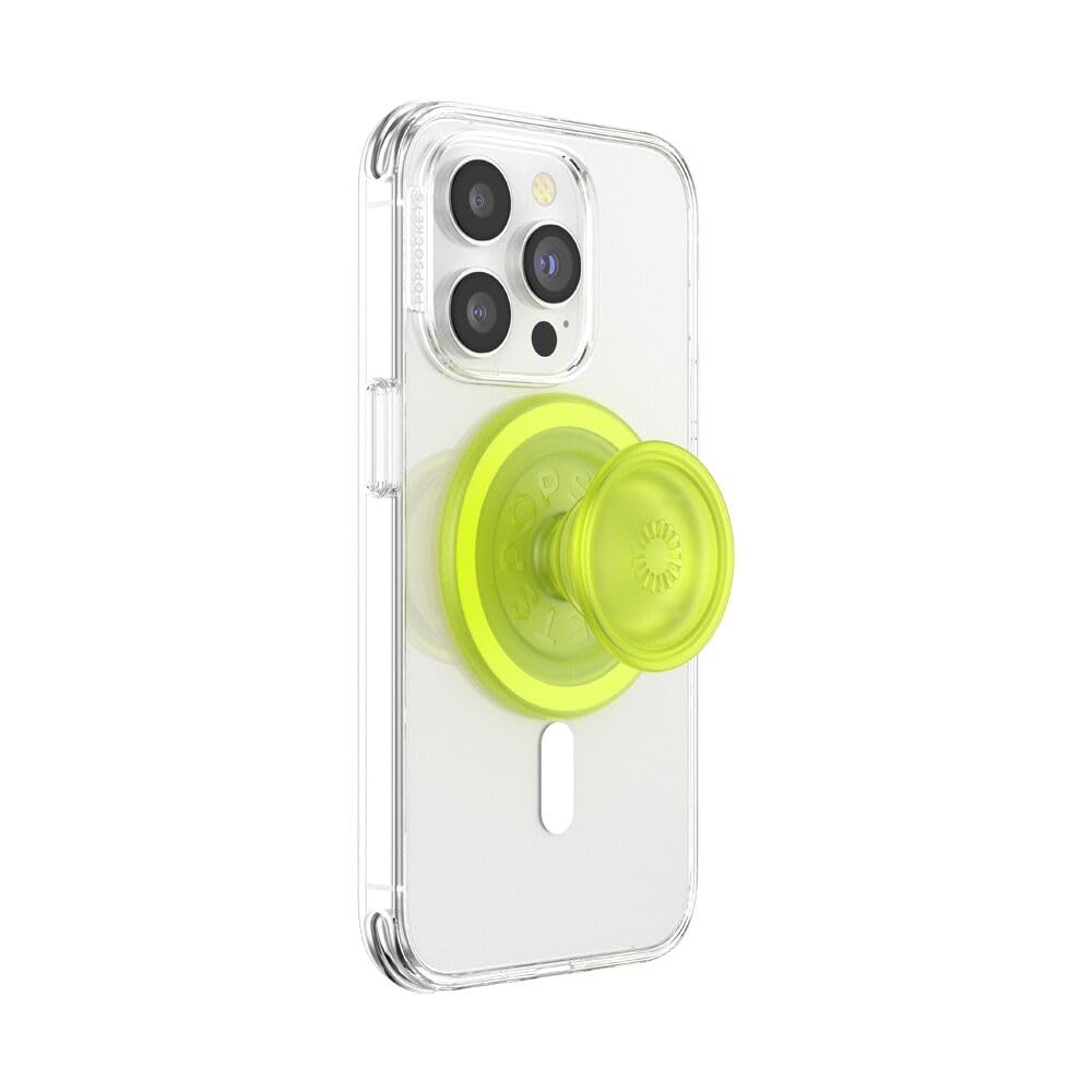 PopSockets PopGrip MagSafe, Empuñadura Magnética para Celular con Anillo Adaptador - MagSafe - verde neón