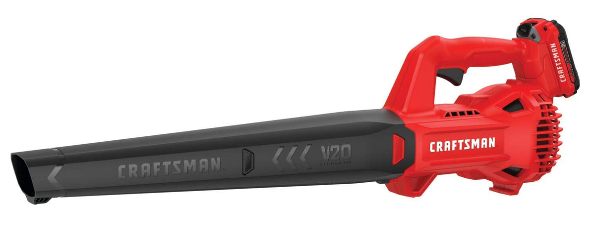 CRAFTSMAN - Soplador de Hojas inalámbrico de 20 V MAX con batería y Cargador, soplador eléctrico de Superficie Dura, Potente hasta 90 mph, Rojo (CMCBL710D1)