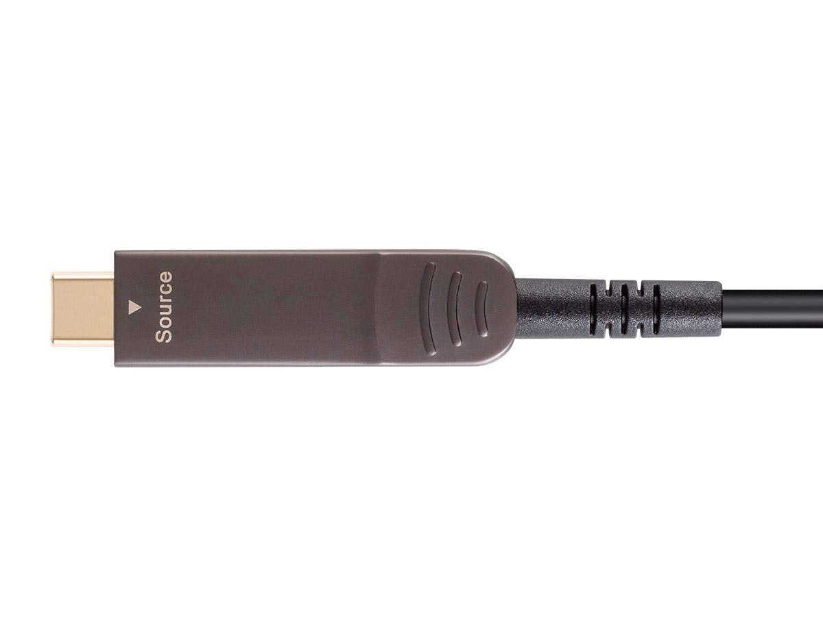 Monoprice USB 3.1 Type-C to Type-C Video Cable - 100 Feet - Black | 4K@60Hz, Fiber Optic, AOC, Transmits Up To 100 Feet, Gold Plated Connectors - SlimRun AV Series