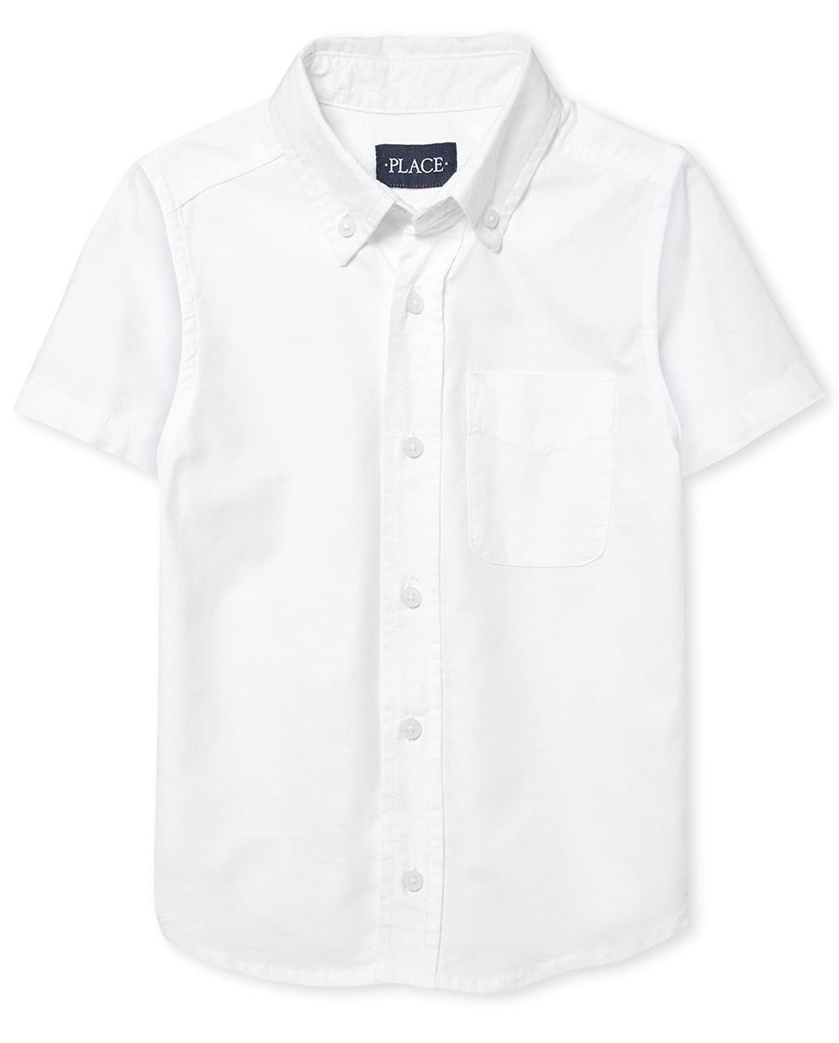 The Children's Place Camisa Oxford Manga Corta para Bebé y Niño - Niños grandes - 2XG - Blanco