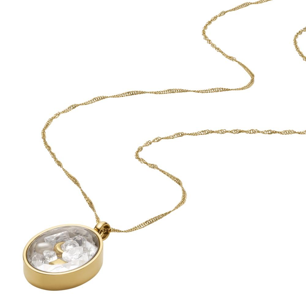 Collar Fossil JF04893710 Sutton de acero inoxidable en tono dorado para mujer