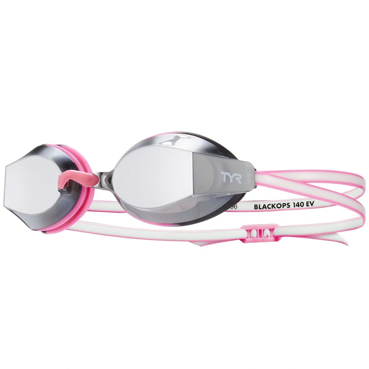 TYR Blackops 140 Ev Racing Goggles Mirrored Femme Fit Gafas de natación Unisex adulto - talla única - Plateado - rosa - nácar