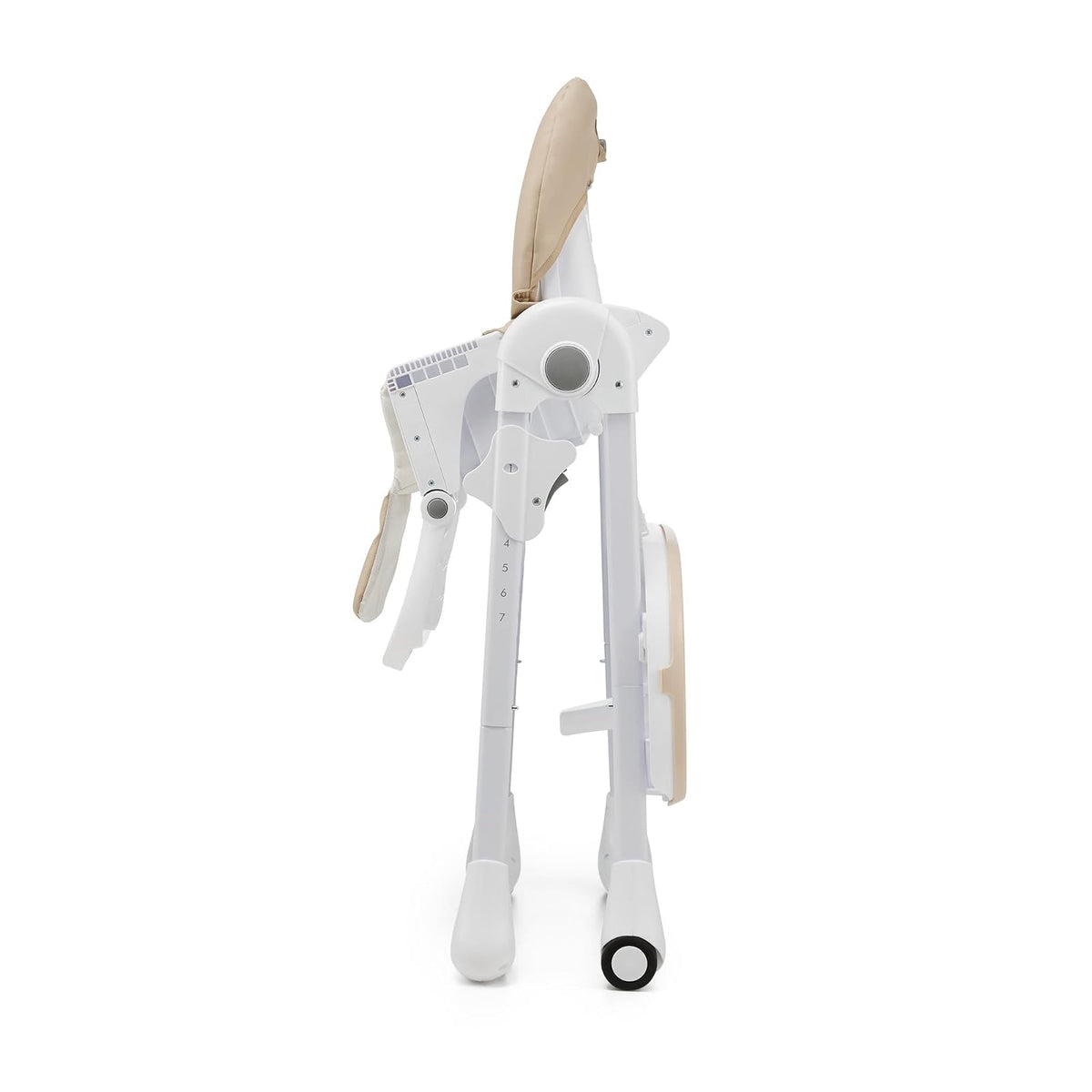Kinderkraft TUMMIE Silla alta 2 en 1, Periquera, Tona Bebé, Para niños, Trona combinada, Asiento desde los primeros meses de vida, reposapiés, Posición tumbada, con juguetes, ajustable, Beige
