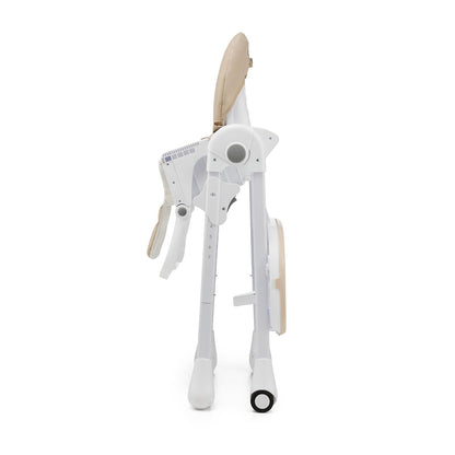Kinderkraft TUMMIE Silla alta 2 en 1, Periquera, Tona Bebé, Para niños, Trona combinada, Asiento desde los primeros meses de vida, reposapiés, Posición tumbada, con juguetes, ajustable, Beige