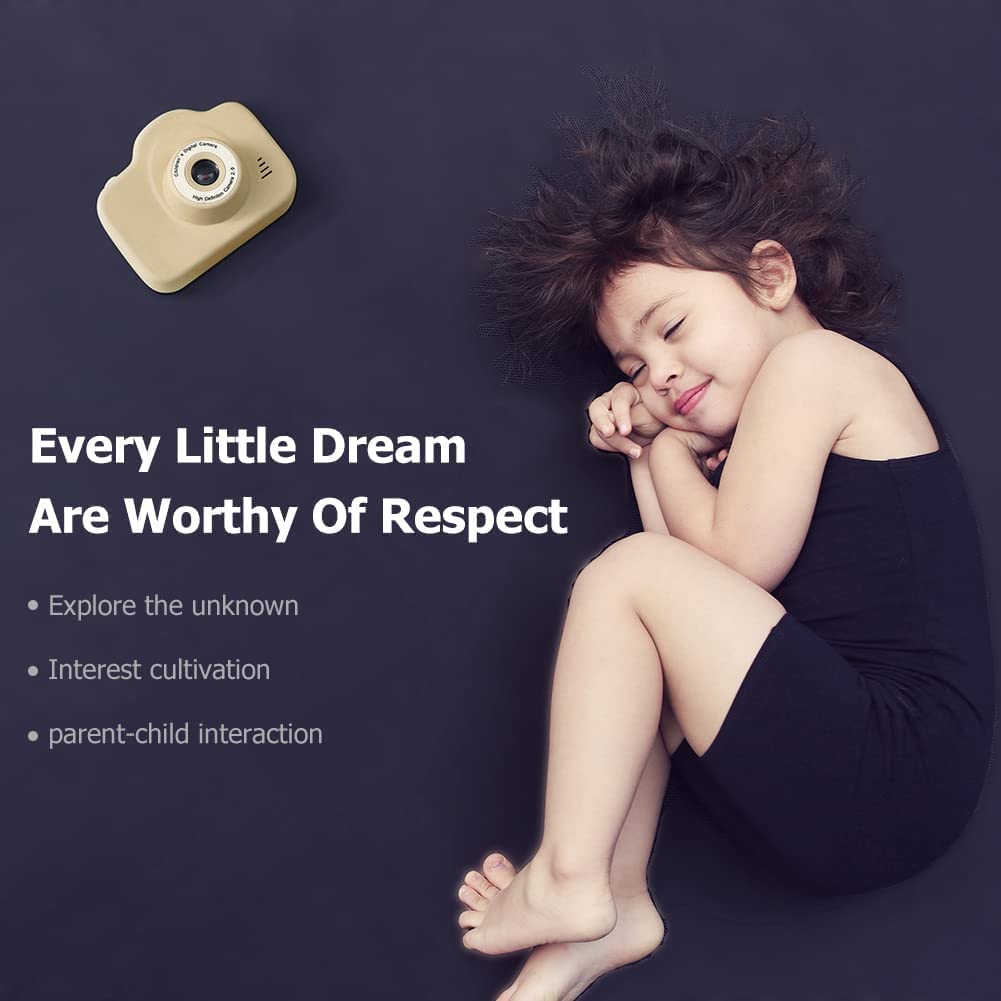 Omibum Cámara Digital para niños, cámara de Juguete HD 1080P, cámara de Video, videocámaras para niños con Pantalla de 2 Pulgadas IPS, Soporte para Tarjeta de 32GB (Gris)