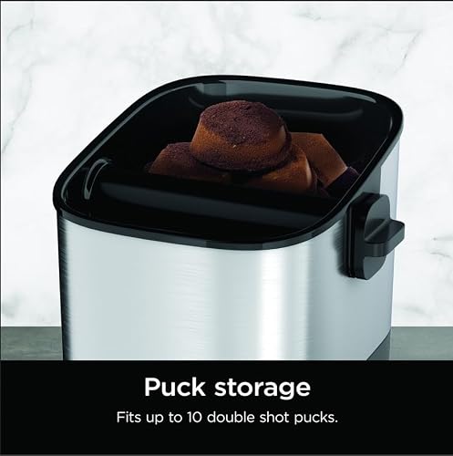 Ninja Luxe - Caja de Café para Espresso, Accesorios para Máquina, Fácil y Sin Ensuciar, Molidos, Base Antideslizante, Barra Extraíble, Capacidad para 10 Discos