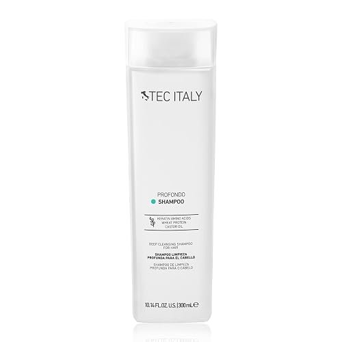 TEC ITALY Profondo Shampoo Cuidado y Limpieza Profunda del Cabello 300 ml | Con aminoácidos de queratina para purificar la fibra capilar. Elimina acumulación de cloro, minerales y residuos cosméticos.