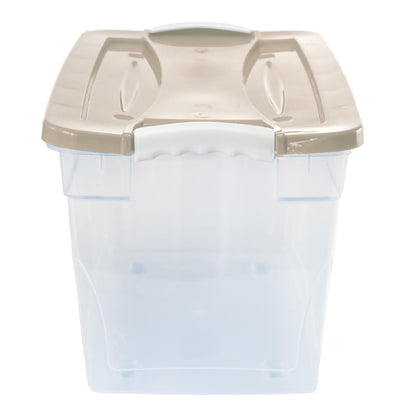 Set de 3 Cajas de Almacenamiento 28 L con Cierre Click Color Capuccino