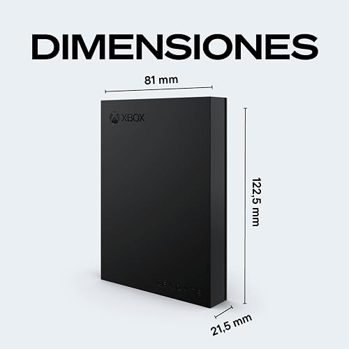Seagate Disco Duro Externo portátil para Xbox 4 TB – USB 3.2 Gen 1, Negro con Barra LED Verde incorporada, Certificado Xbox, Servicios de Rescate de 3 años (STKX4000402)