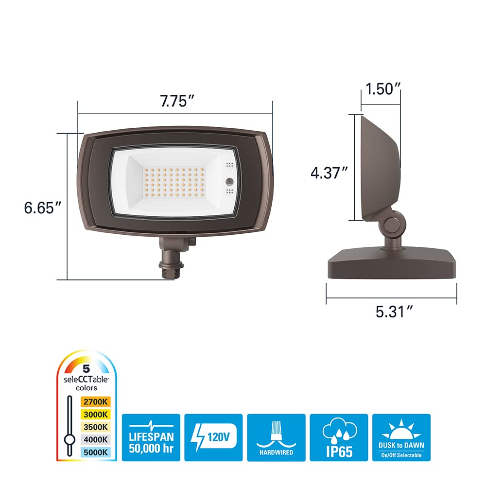 Halo Luminario tipo Wall pack de 1700lm con tecnología Color Select (2700-5000K) con fotocelda integrada