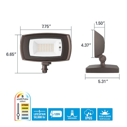 Halo Luminario tipo Wall pack de 1700lm con tecnología Color Select (2700-5000K) con fotocelda integrada