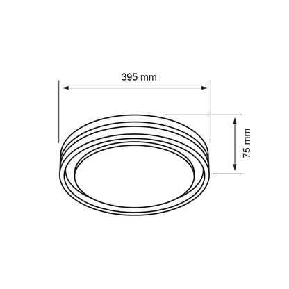 Tecnolite - Lámpara de Techo Plafón LED 40 W, Luz Blanca Ajustable con Aro de Luz, No atenuable
