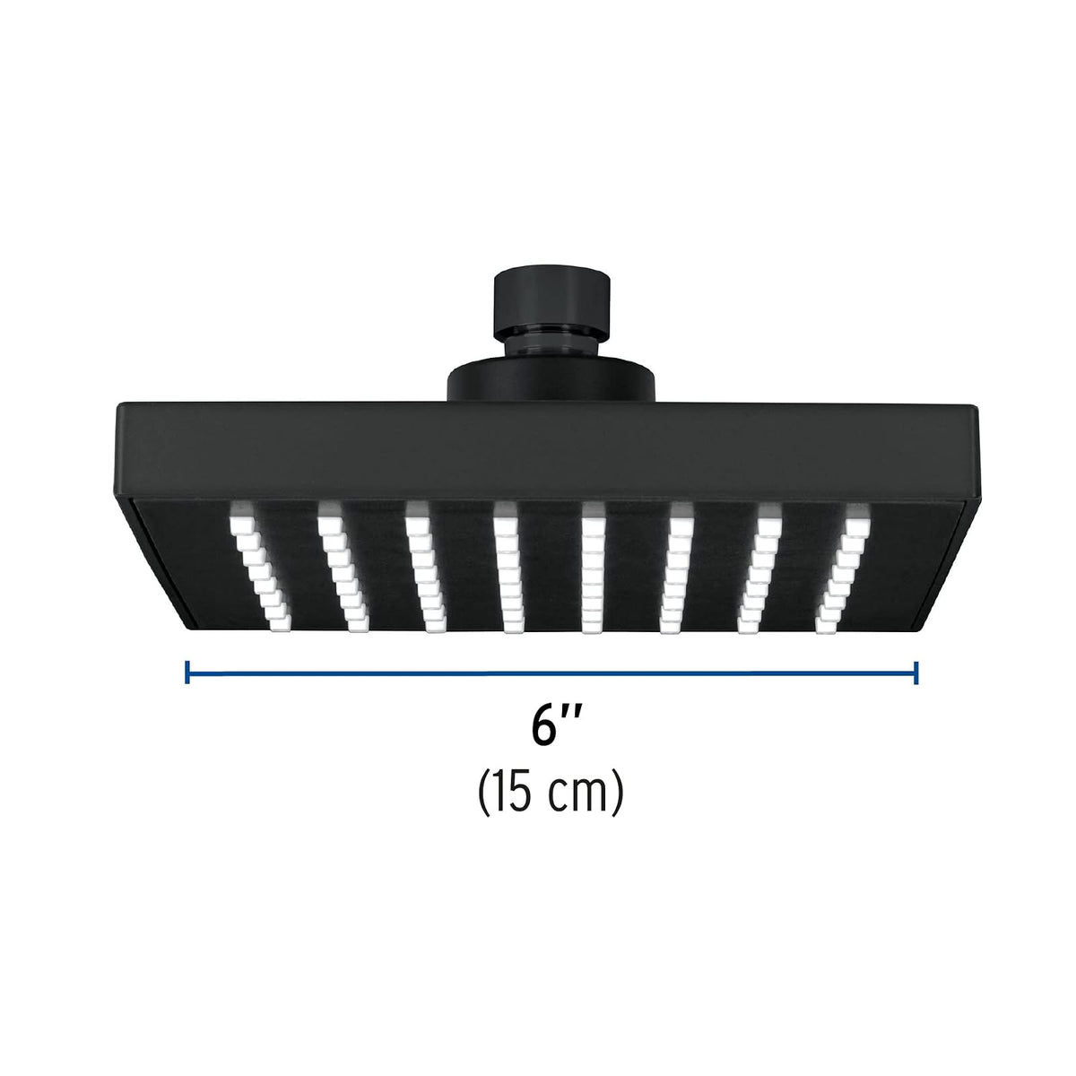 Foset Aqua R-404SM Regadera cuadrada ABS 6" acabado negro mate sin brazo
