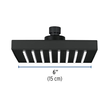 Foset Aqua R-404SM Regadera cuadrada ABS 6" acabado negro mate sin brazo