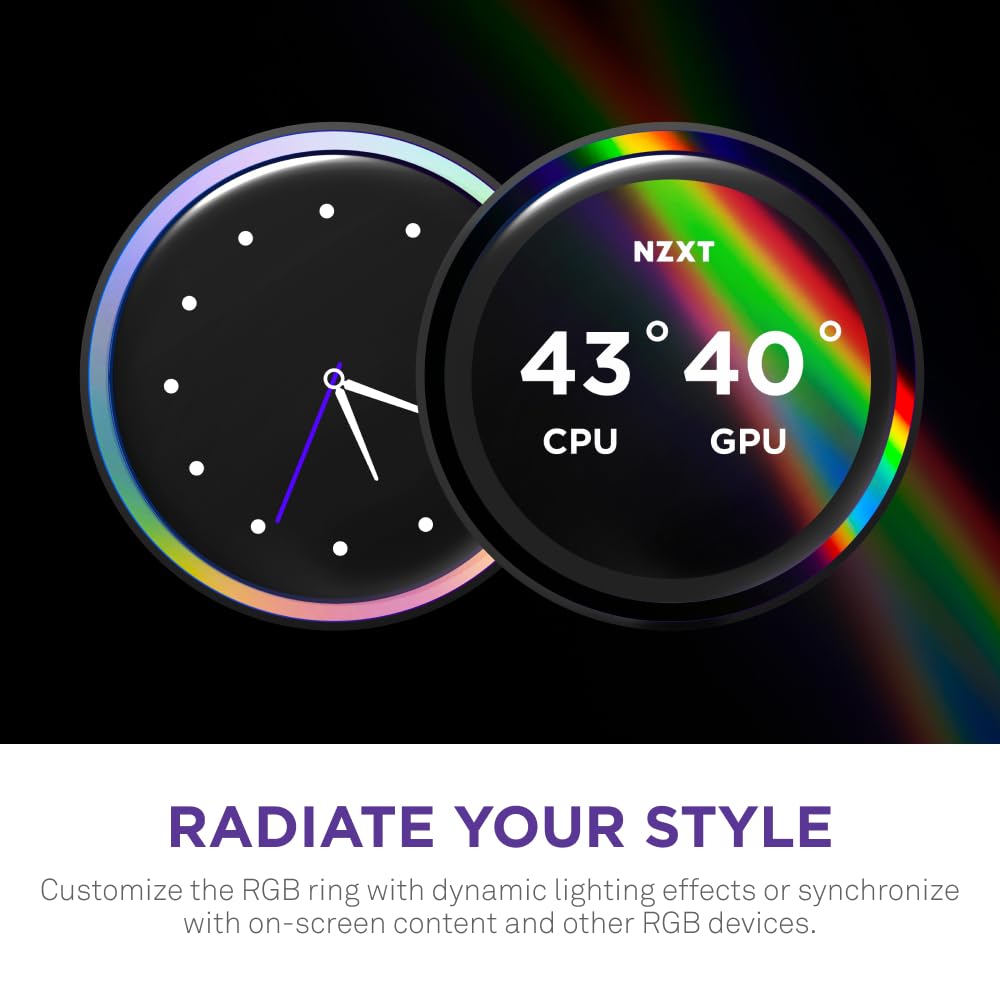 NZXT Kraken Elite 280 RGB 2024 - AIO CPU Liquid Cooler - 280mm Radiator - F280 RGB Core Fan - Customizable 2.72" IPS LCD - NZXT Turbine Pump - AMD® AM5, AM4 - Intel® LGA 1851/1700, 1200/115X - White