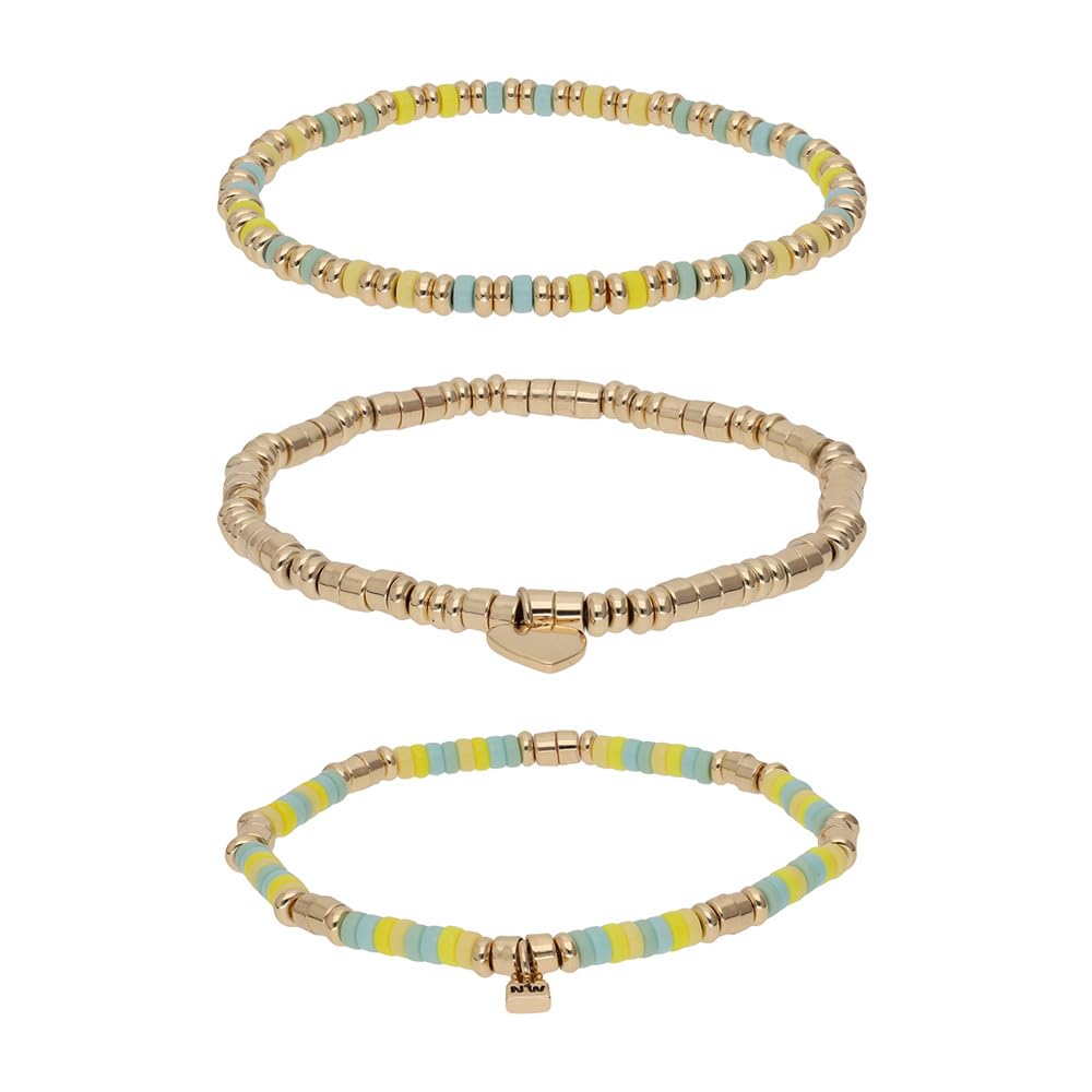 Nine West Box Set Pulsera Dorado Multiniveles para Mujer