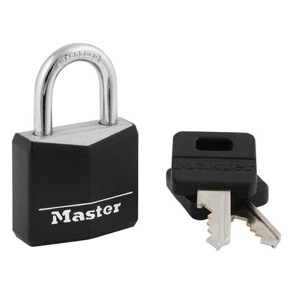 Master Lock 121T Candado de Aluminio Cubierto 3/4 Pulgadas Negro - 1 paquete