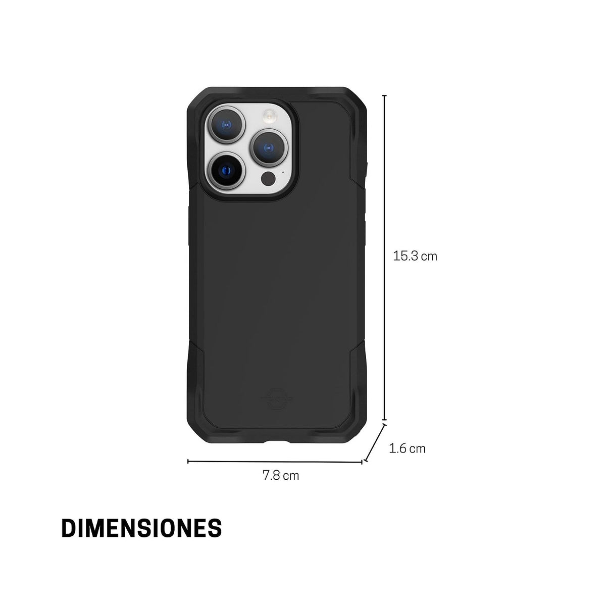 ItSkins Armor R Solid Funda con MagSafe Compatible con iPhone 15 Pro, Protección Caídas 3m, Bordes Elevados, Tecnología Antimicrobiana - Negro
