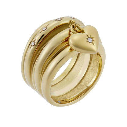 Fossil Anillo jf04834710 sadie all my love de acero inoxidable en tono dorado para dama, talla 8