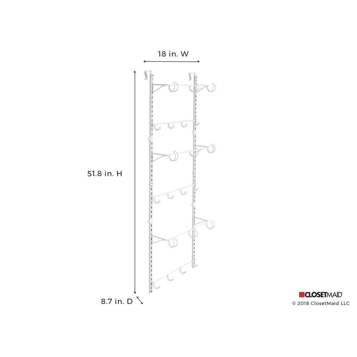 ClosetMaid 97537 Over-the-Door Adjustable Hanging Organizer, White