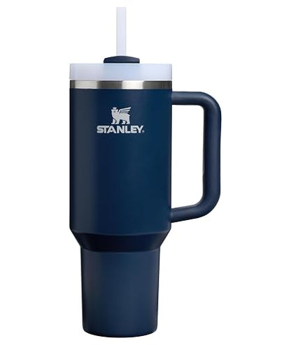 Stanley - Vaso con Asa y Popote | 40 Onzas, Tapa Flowstate de 3 Posiciones, Compatible para Viajes, Vaso de Acero Inoxidable Aislado, Sin Bpa, Color Azul