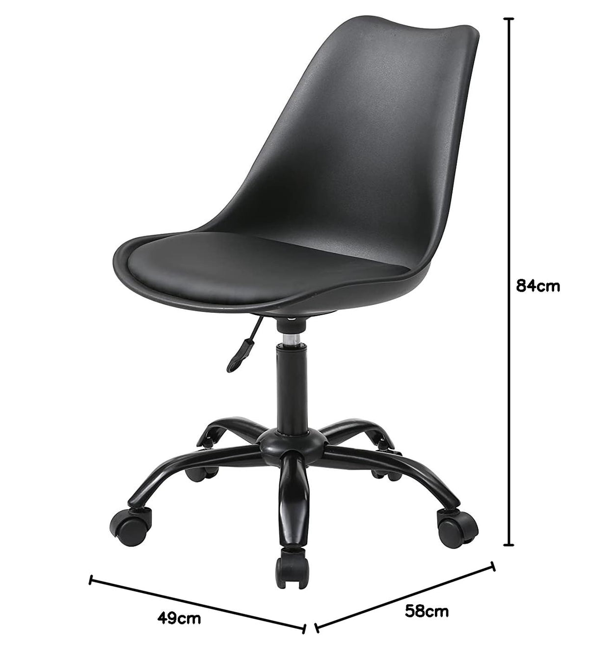 Alterego - Silla de Oficina Moderna Diogenes, Color Negro