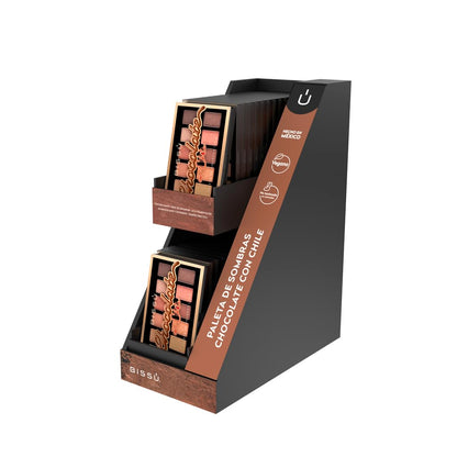 Bissú Cosméticos, Exhibidor Paleta Sombras Chocolate con Chile