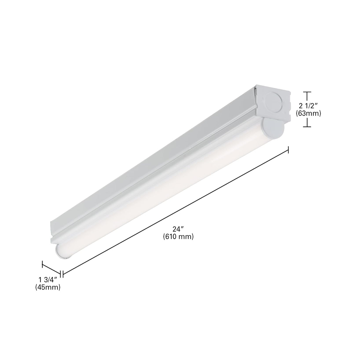 Metalux Canaleta LED de 2' de 1200lm con TCC de 4000K para sobreponer o suspender