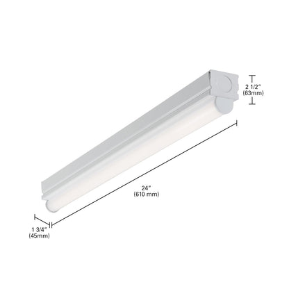 Metalux Canaleta LED de 2' de 1200lm con TCC de 4000K para sobreponer o suspender