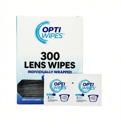 OPTI WIPES | 300 Toallitas húmedas Individuales para Lentes y Pantallas