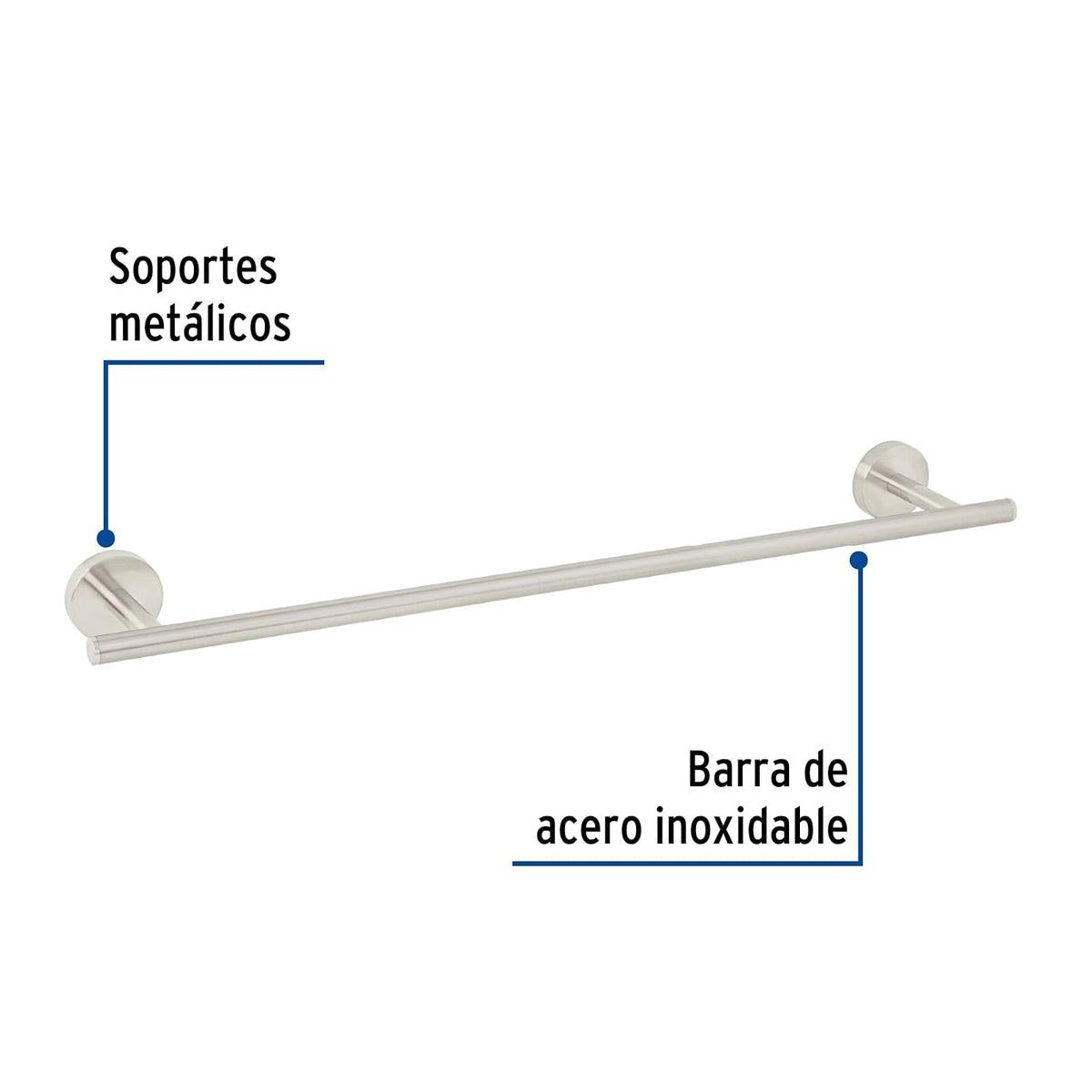 Foset TBA-76N, Toallero de barra metálico acabado satín