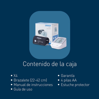 OMRON Baumanómetro automático de brazo X4 Smart con Bluetooth y 60 memorias para 2 usuarios