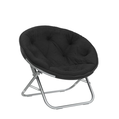 Urban Lifestyle Silla Platillo Plegable de Piel Sintética - Negro
