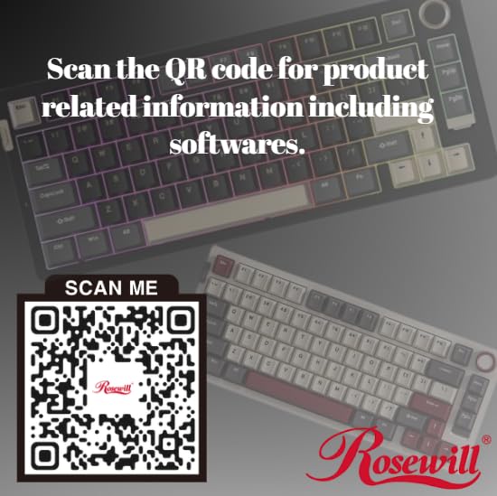 Rosewill Neon S96 Teclado mecánico inalámbrico para Juegos, diseño de 98 Teclas con Perilla de Volumen, Bluetooth / 2.4 GHz/USB-C, interruptores Azules Intercambiables en Caliente, retroiluminación