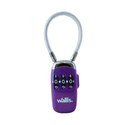 Wallis A811210 Candado de Combinación para Equipaje y USB, Morado