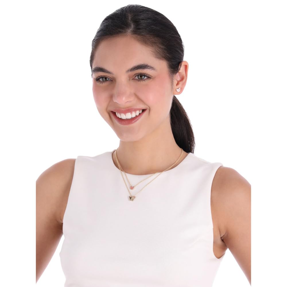DKNY Box Set Collar Y Aretes Dorado Mariposa Para Mujer