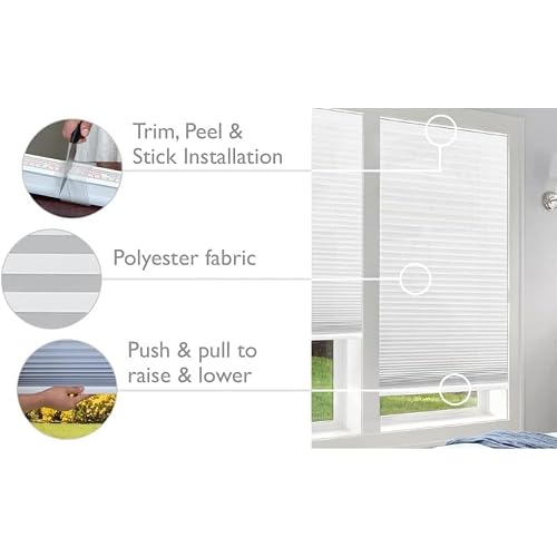Easy Lift Trim-at-Home Cordless Cellular Blackout Fabric Shade Natural, 36 in x 64 in, (Fits windows 19"- 36")