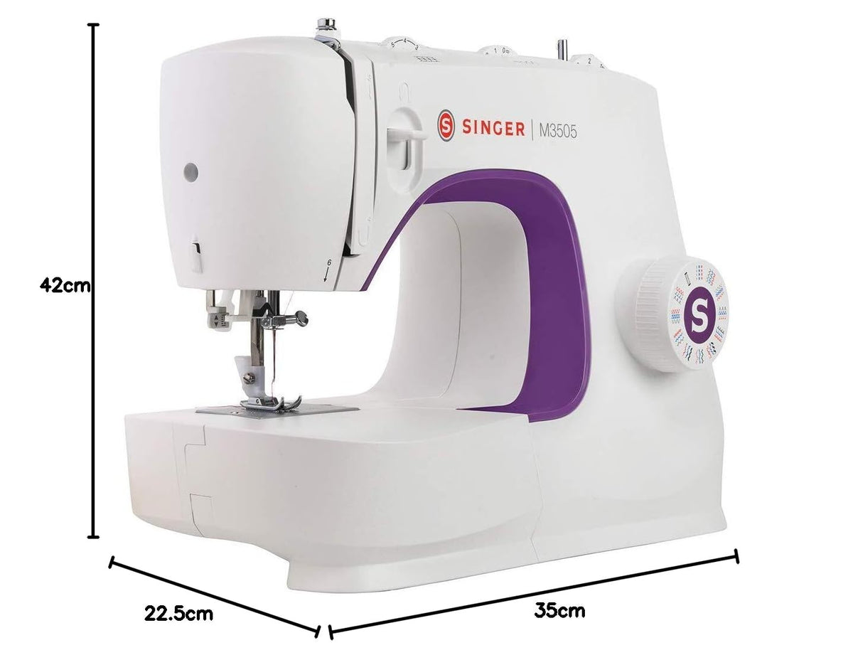 SINGER® M3505 Máquina de Coser Mecánica de 32 Puntadas Ideal Para Costura | Ideal principiantes, panel sencillo manejar, adecuada para proyectos básicos, decorativos y reparaciones cotidianas rápidas