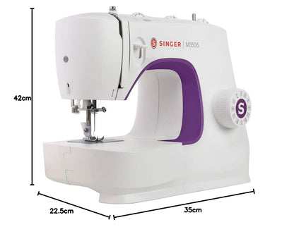 SINGER® M3505 Máquina de Coser Mecánica de 32 Puntadas Ideal Para Costura | Ideal principiantes, panel sencillo manejar, adecuada para proyectos básicos, decorativos y reparaciones cotidianas rápidas