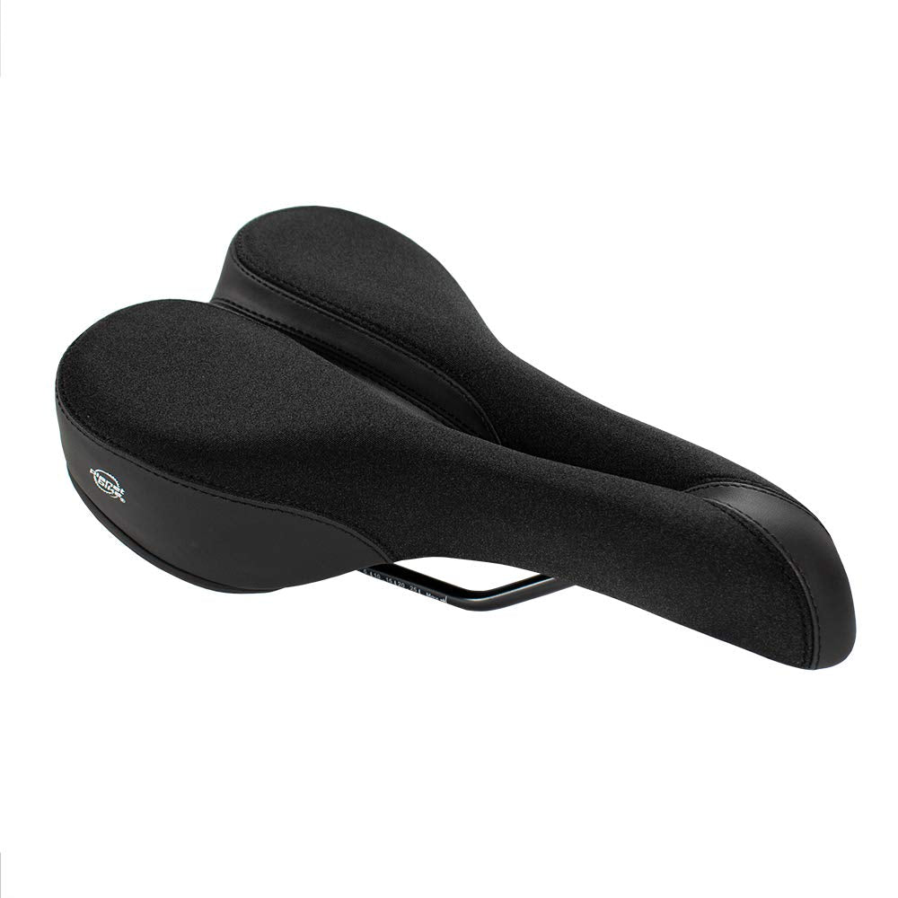 Planet Bike, sillín para Bicicleta clásico y Confortable con Sistema de Alivio anatómico, para Varones (Plateado/Negro)