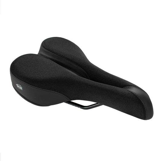 Planet Bike, sillín para Bicicleta clásico y Confortable con Sistema de Alivio anatómico, para Varones (Plateado/Negro)
