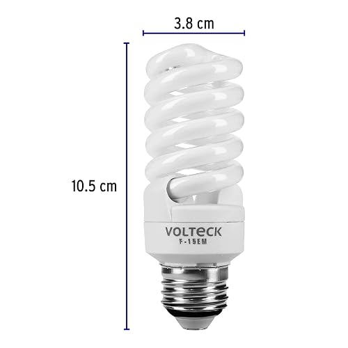 Volteck F-15EMX4, Lámpara 15 W, espiral mini, luz día, T2, en blíster 4 piezas